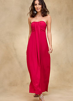 Together Hot Pink Bandeau Jersey Maxi Dress