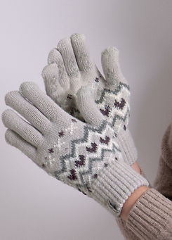 Totes Ladies Stretch Fair Isle Knitted SmarTouch™ Gloves