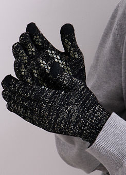 Totes Ladies Stretch Glitter Knitted SmarTouch™ Gloves