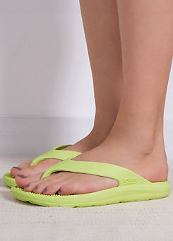 Totes Ladies Vivid Lime Bounce Toe Post Sandals