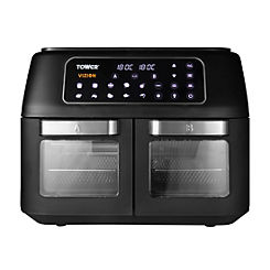 Tower Vortx Vizion Dual Compartment 11L Air Fryer Oven with Digital Touch Panel T17102 - Black