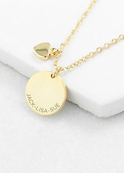 Treat Republic Personalised Heart and Disc Family Necklace