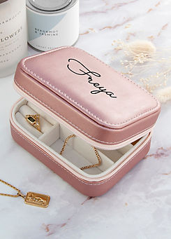Treat Republic Personalised Pink Travel Jewellery Case