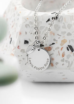 Treat Republic Personalised Polished Heart and Disc Necklace