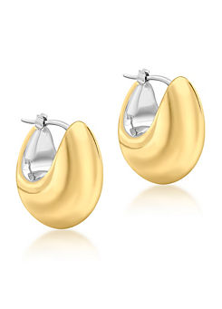 Tuscany Gold 9CT 2-Tone Gold Electroform Hoop Earrings
