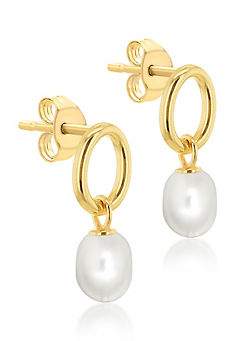 Tuscany Gold 9CT Yellow Gold Oval Baroque Fresh Water Pearl Drop Earrings