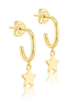 Tuscany Gold 9CT Yellow Gold Star Drop Stud Earrings