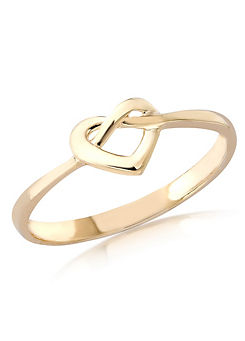 Tuscany Gold 9ct Gold Infinity Heart Ring
