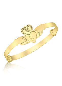 Tuscany Gold 9ct Yellow Gold Claddagh Expandable Baby Bangle