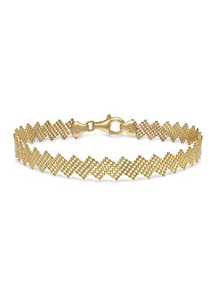 Tuscany Gold 9ct Yellow Gold Diamond Cut Zigzag Bracelet 7.5ins