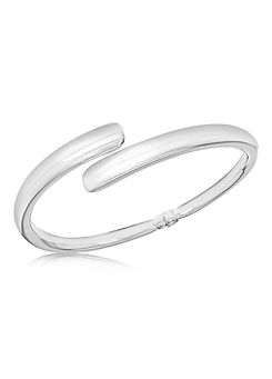 Tuscany Silver Sterling Silver Crossover Hinged Bangle