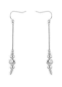 Tuscany Silver Sterling Silver Rhodium Plated Ethnic Bead Drop Earrings