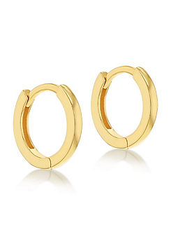 Tuscany Silver Sterling Silver Yellow Gold Plated Hinged Small Hoop Earrings