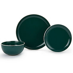 Waterside Set of 12 Piece Emerald Green Dinner Set