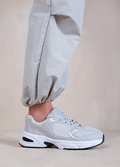 Where’s That From Echo Silver & Grey Lace Up Trainers