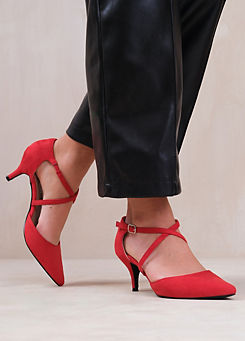 Where’s That From Kennedi Red Suede Court Shoes
