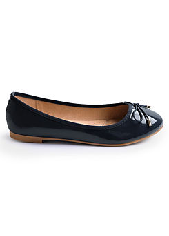 Where’s That From Tallulah Navy Patent Wide Fit Ballerinas