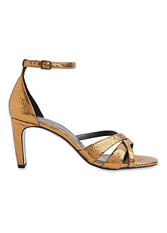 Whistles Gold Hailey Strappy Heeled Sandals