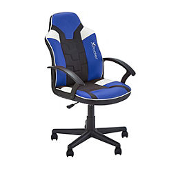 X Rocker Saturn Mid-Back Wheeled Esport Gaming Chair - Blue