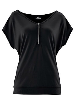 Zip Front Stretch T-Shirt