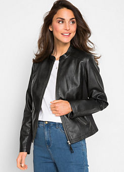 bonprix Cropped Faux Leather Jacket