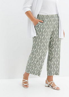bonprix Cropped Printed Pull-On Trousers