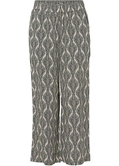 bonprix Cropped Printed Pull-On Trousers