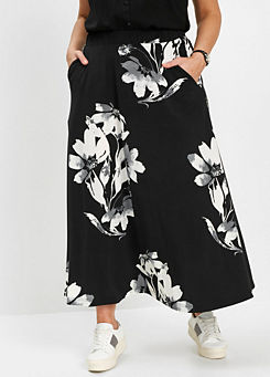 bonprix Floral Jersey Maxi Skirt