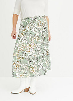 bonprix Floral Print Midi Skirt