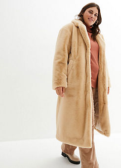 bonprix Longline Faux Fur Coat