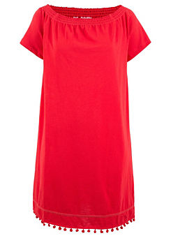bonprix Off-The-Shoulder Pom Pom Dress