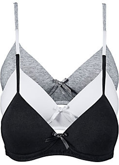 bonprix Pack of 3 Non Wired Padded Bras