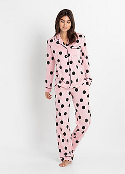 bonprix Polka Dot Cotton Pyjamas