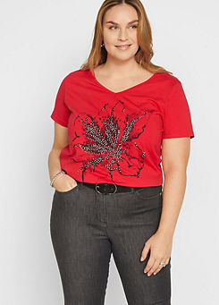 bonprix Studded Flower T-Shirt