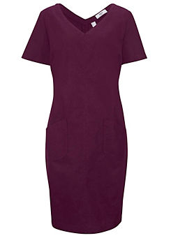 bonprix V-Neck Linen Blend Dress