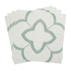 d-c-fix Pack of 4 Quadrostyle Premium Kasbah Green & Tile Stickers 30 x 30 cm