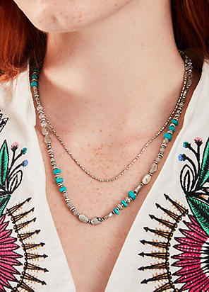 Accessorize Facet Bead Layered Necklace