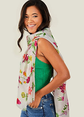 bonprix Oversized Silk Blend Scarf, Freemans