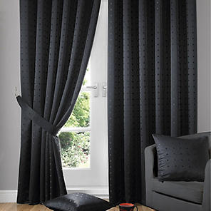 Home Curtains Montreal Pair of Velour Lined Pencil Pleat Curtains