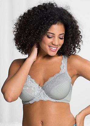 Bonprix Pack of 2 Pink Taupe Underwired Lace Bras UK 40DD