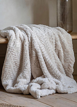 Catherine lansfield faux fur wolf throw hot sale