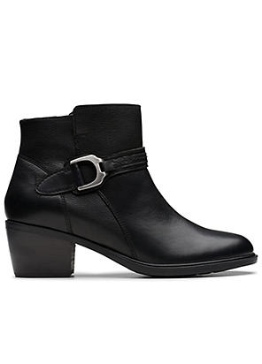 Clarks wide fit black ankle boots hotsell