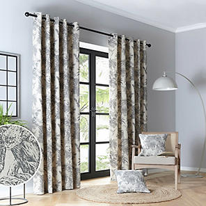Asha Recycled Velour Lined Eyelet Door Curtains