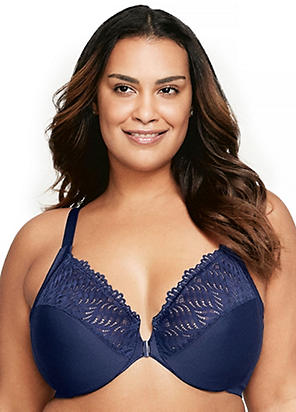 Full Figure Plus Size Wonderwire Front-Closure Stretch Lace - Import It All