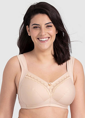 Miss Mary of Sweden Minimizer Underwired Bra Cotton Now Flatcup White :  : Fashion