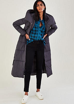 Monsoon check outlet coat