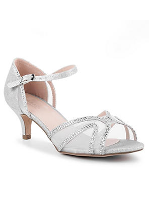 silver wide fit high heels