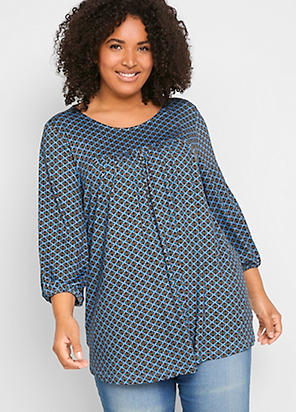 Slot Neck Washed Look Tunic by bonprix