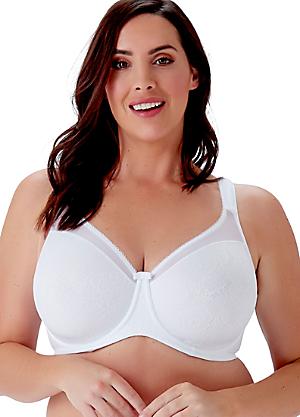 Women's Underwire Unlined Bra Minimizers Non-Padded Full Coverage Lace Plus  Size 46B