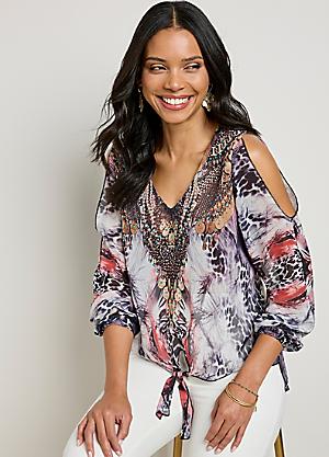 size 22 cold shoulder tops